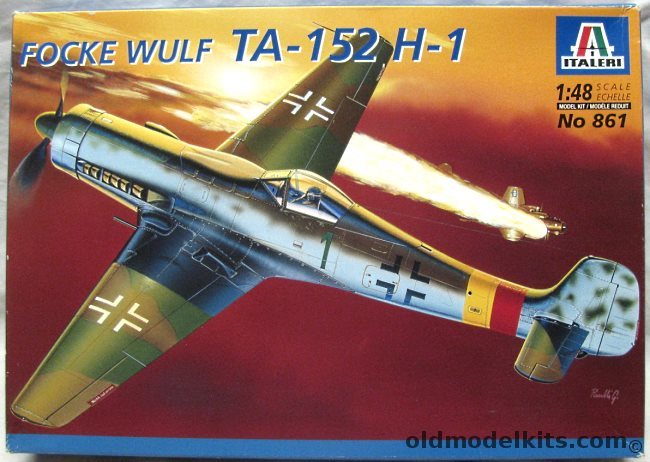 Italeri 1/48 Focke Wulf TA-152 H-1 - With Markings For Two Different JG301 Aircraft from 1945, 861 plastic model kit